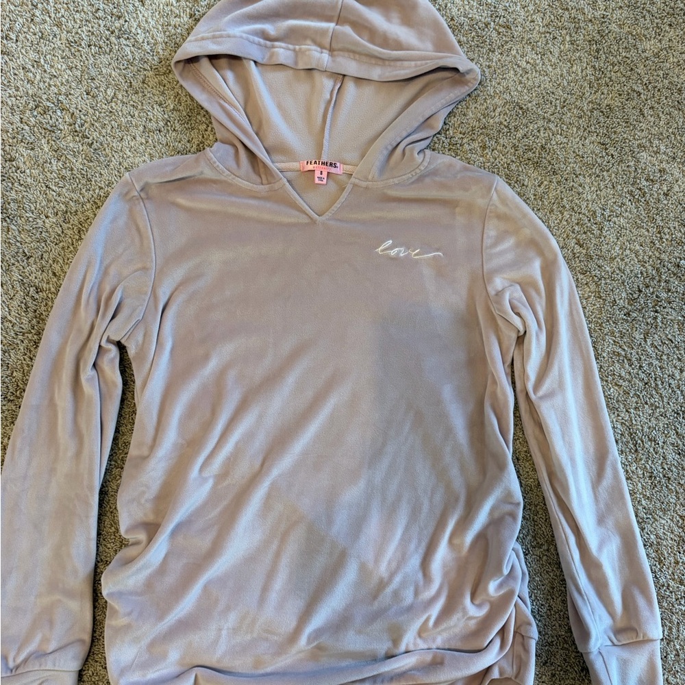 Feathers Maternity Velour Hoodie